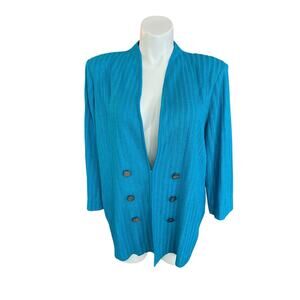 MISOOK Plus Size 3/4-sleeve Teal 6-Button Cardigan Jacket NWT